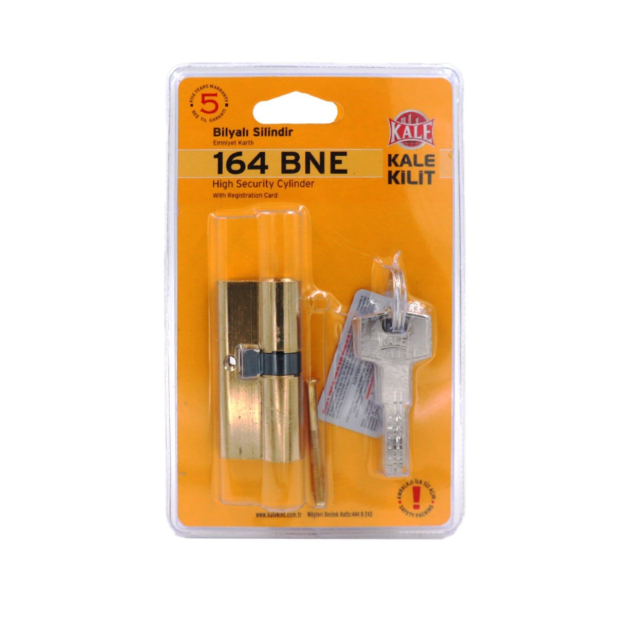 Kale Bls Emniyet Kartlı Bilyalı Barel 164 Bne 68 Mm Sarı