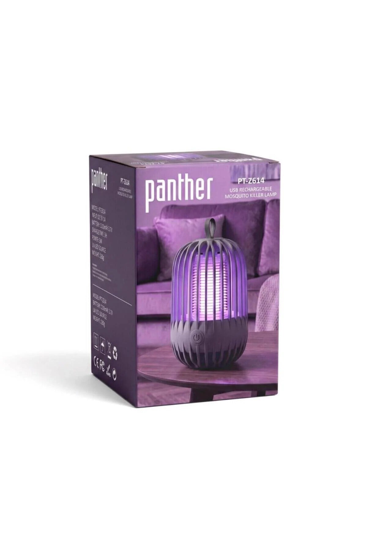 Panther Pt-z614 Usb Şarjlı Sinek Öldürücü Lamba Uv Işıklı Gece Lambası Sivrisinek Kovucu