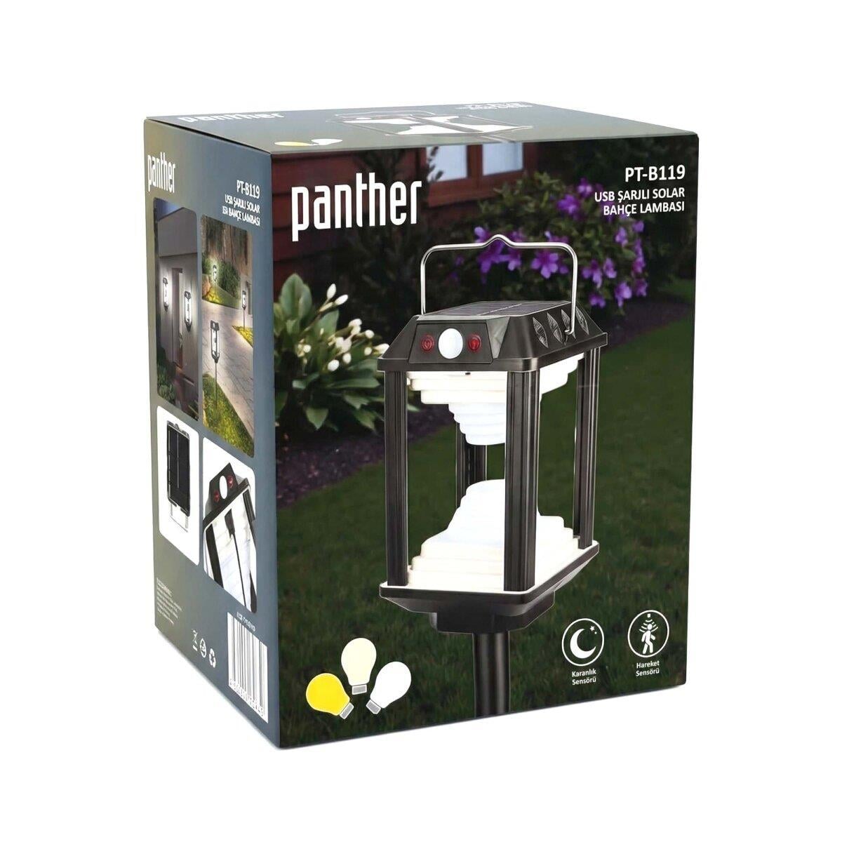 Panther Solar Led Bahçe Lambası Pt-b119 (12x12,5x16)