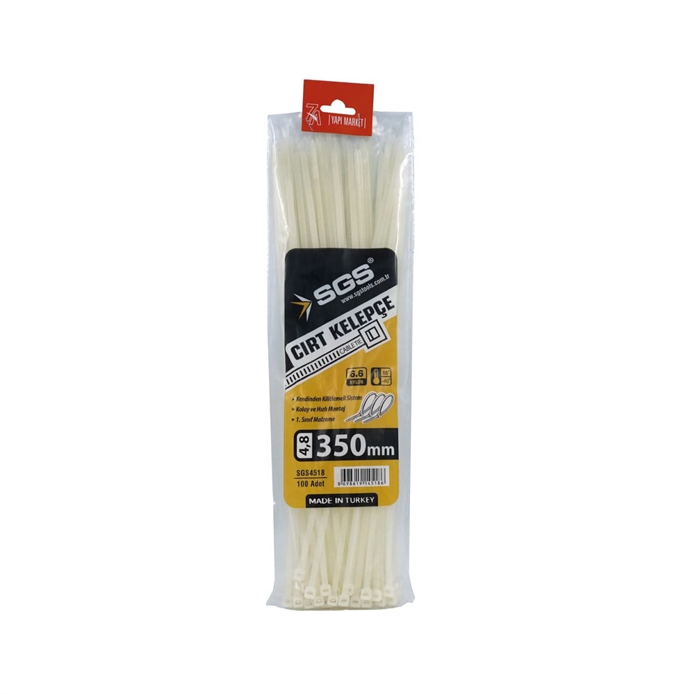Sgs Cırt Kelepçe 4,8 X 350 Mm Beyaz