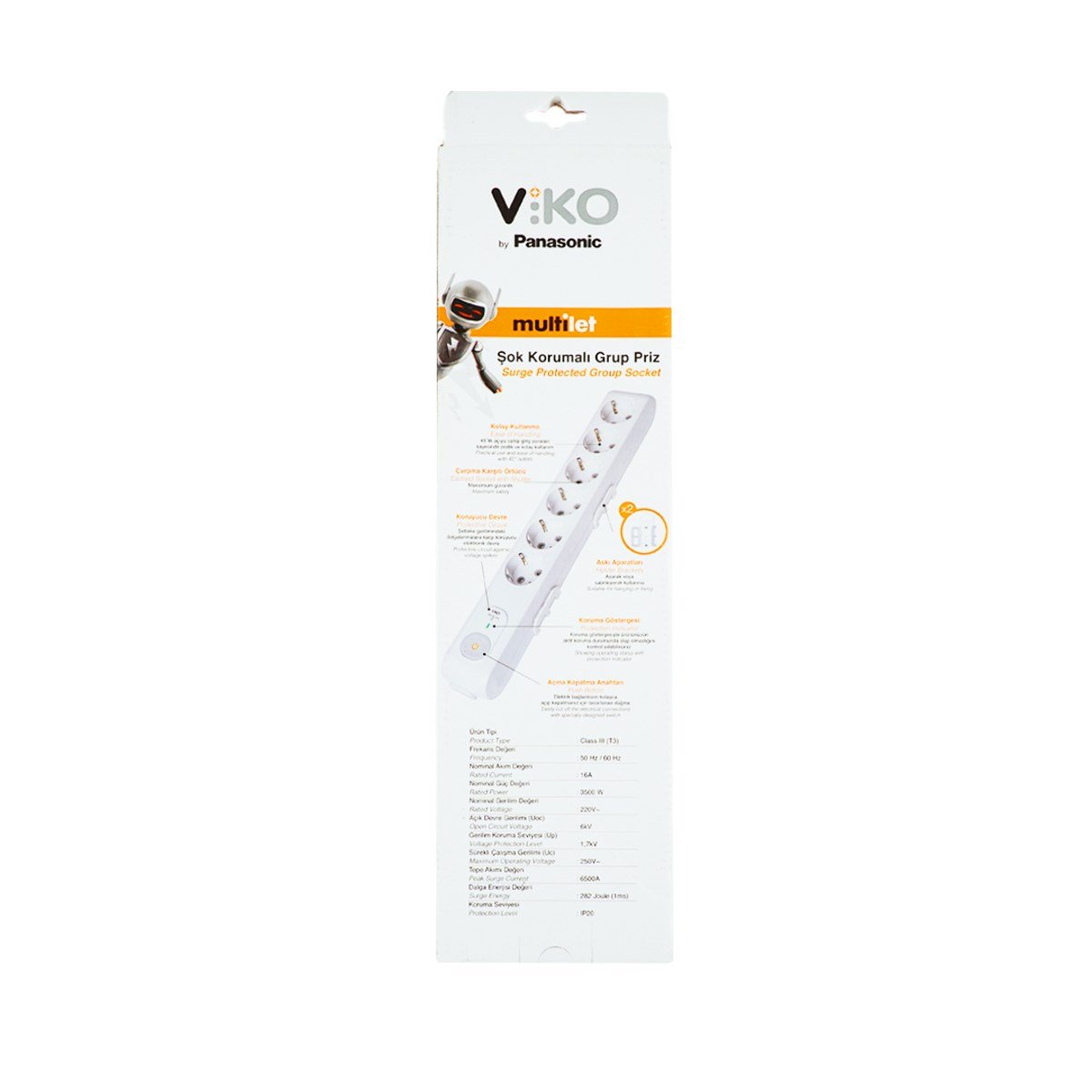 Viko Akım Korumalı Priz 6 Lı