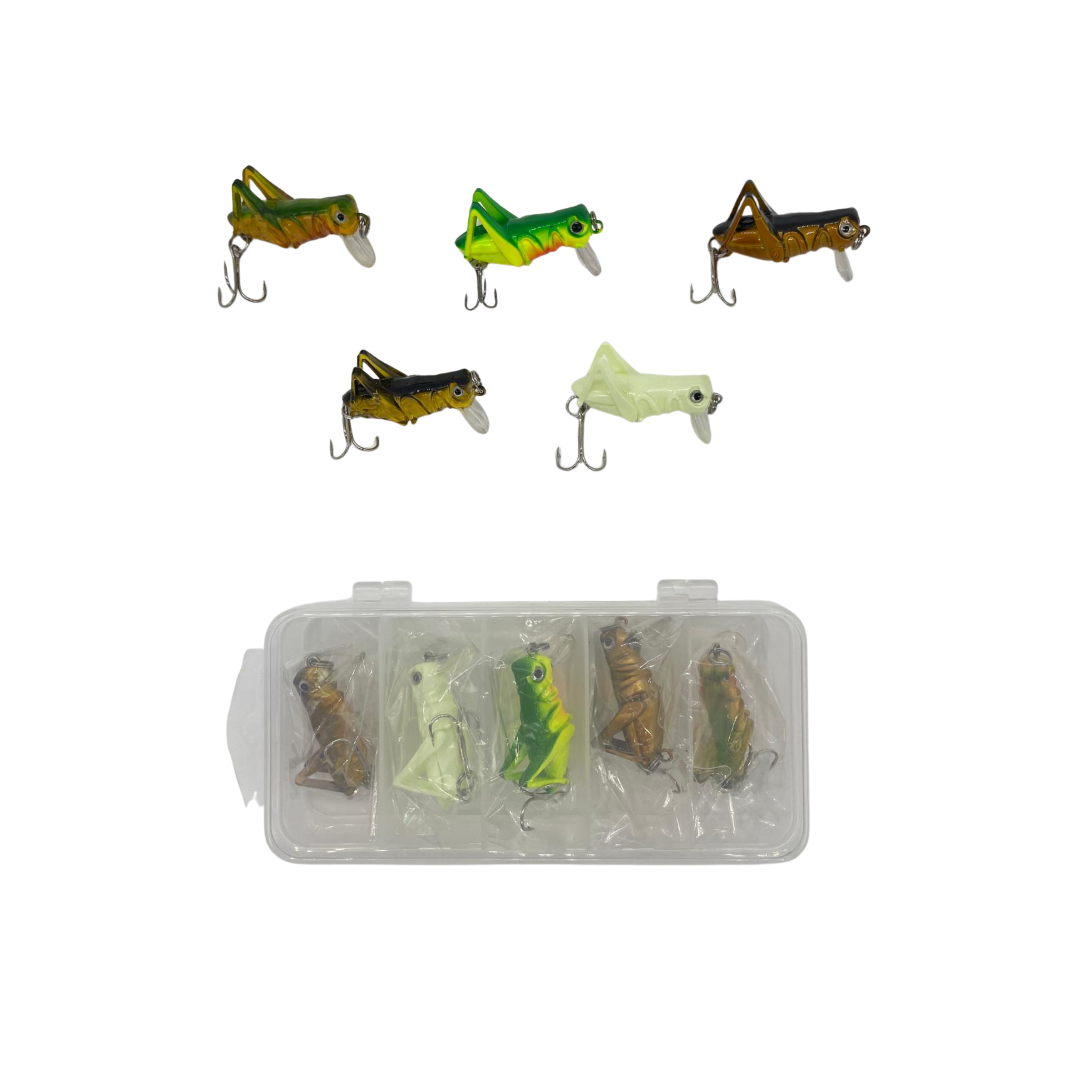 Hitpro Çekirge Görünümlü Balık Yemi Seti – 5'li Kutulu Özel Seri / 4,5 cm Yapay Yem  Hitpro Çekirge Görünümlü Balık Yemi Seti – 5'li Kutulu Özel Seri Hitpro Çekirge Görünümlü Balık Yemi Seti – 5'li Kutulu Özel Seri
Maket Olta Yemi