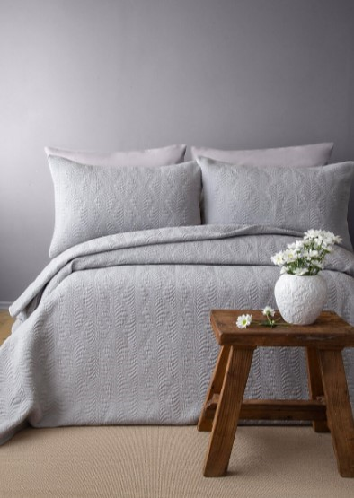 APRICITAS HOME C.K YATAK ORTUSU SET BOURBON GRI