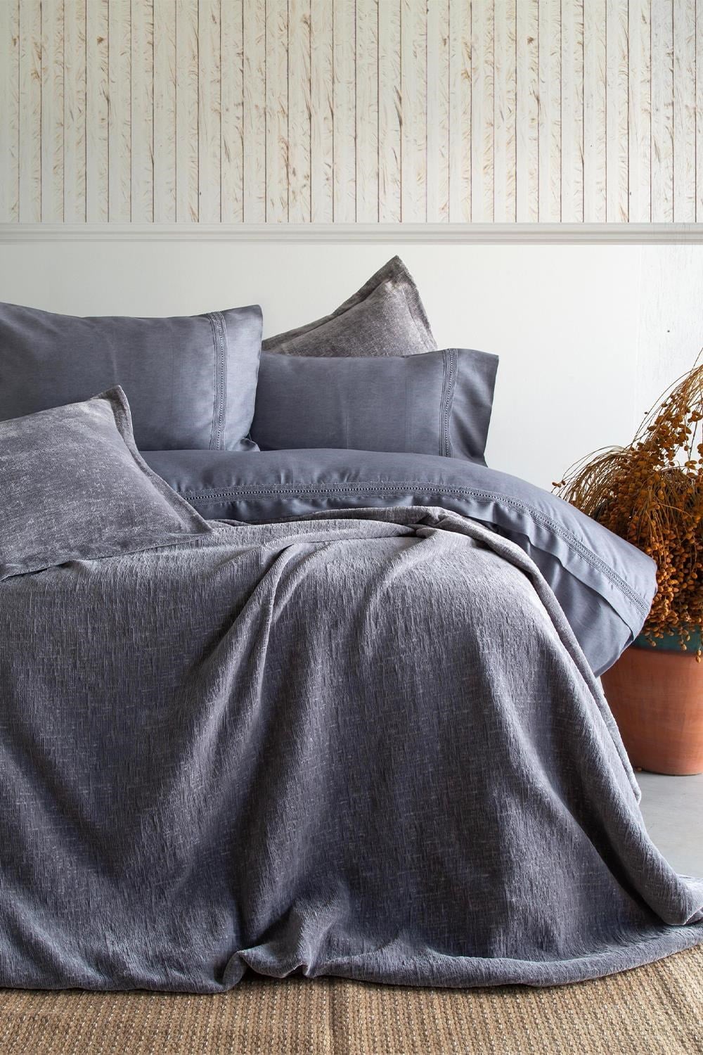 APRICITAS HOME C.K YATAK ORTULU NEVRESIM SET PARIS GRI
