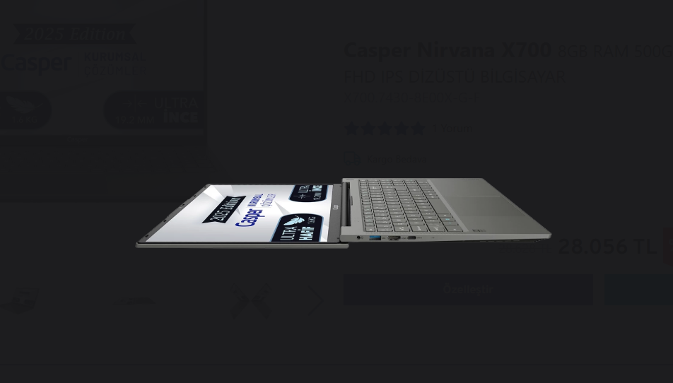 CASPER NIRVANA X700 7430 8E00X LAPTOP