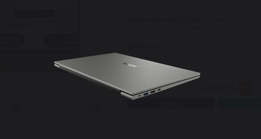 CASPER NIRVANA X700 7430 8E00X LAPTOP