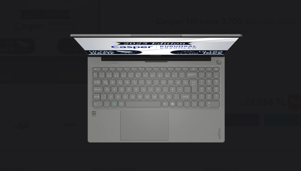 CASPER NIRVANA X700 7430 8E00X LAPTOP