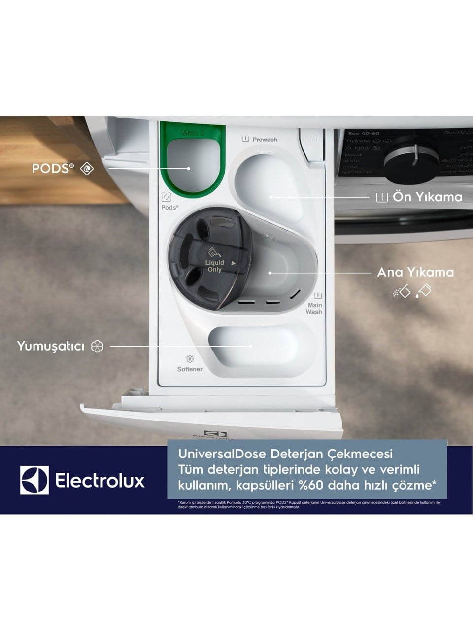 ELECTROLUX EW6F3414UT 10KG 1400 DEVIR ON YUKLEMELI CAMASIR MAKINASI