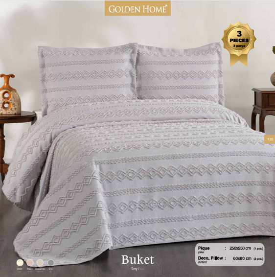 GOLDEN HOME BUKET CIFT KISILIK PIKE TAKIMI GRI