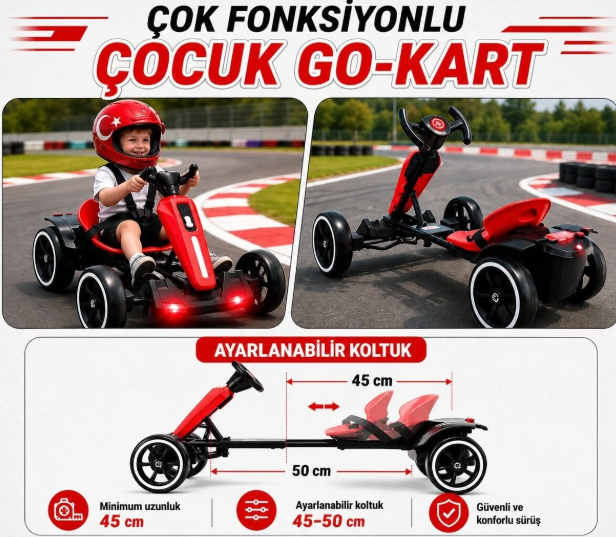 ISITEL A ISTOY GO-KART KATLANABILIR COCUK AKULU ARABA