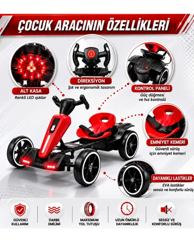 ISITEL A ISTOY GO-KART KATLANABILIR COCUK AKULU ARABA