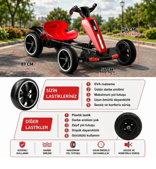 ISITEL A ISTOY GO-KART KATLANABILIR COCUK AKULU ARABA