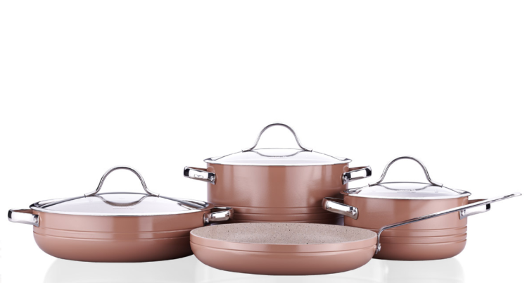 KORKMAZ A2619-6 LINEA MOCHA 7 PARCA TENCERE SETI