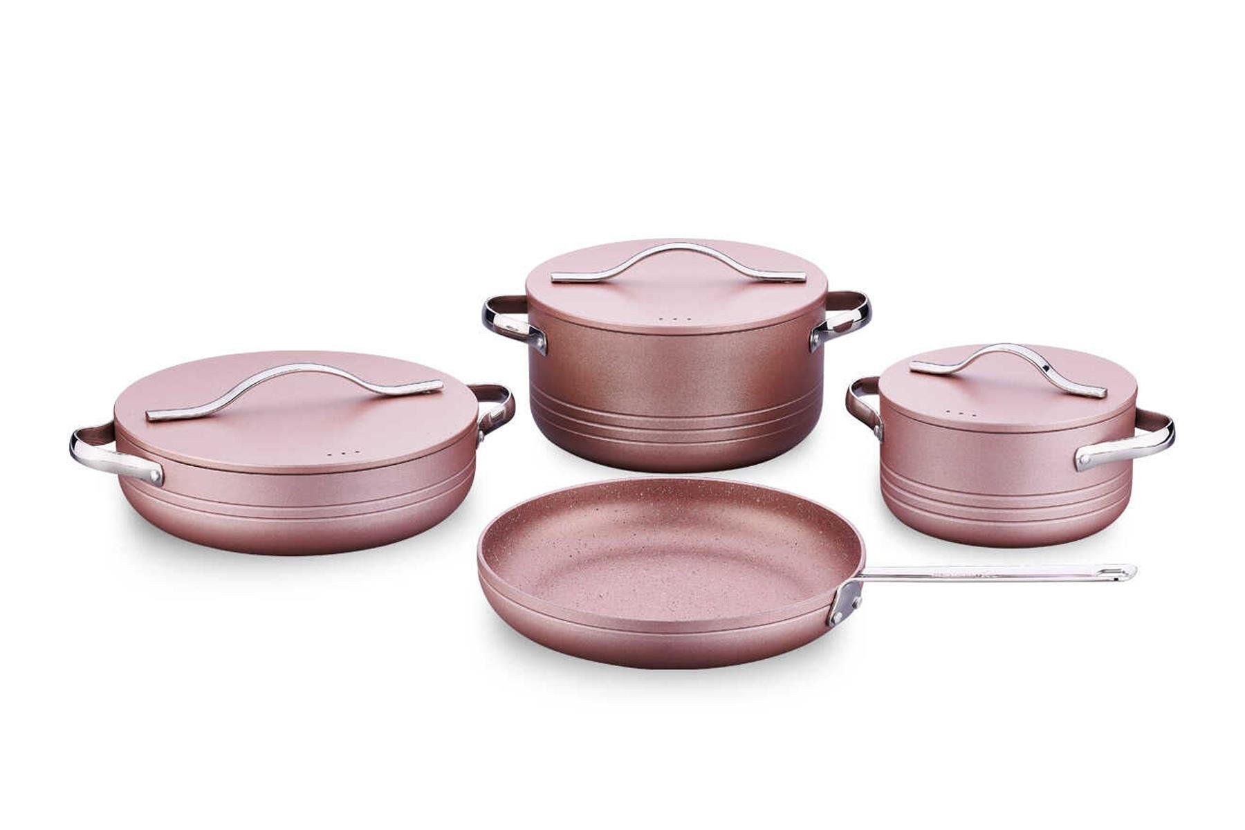 KORKMAZ A2620 LINEA PLUS 7 PARCA TENCERE SETI ROSEGOLD