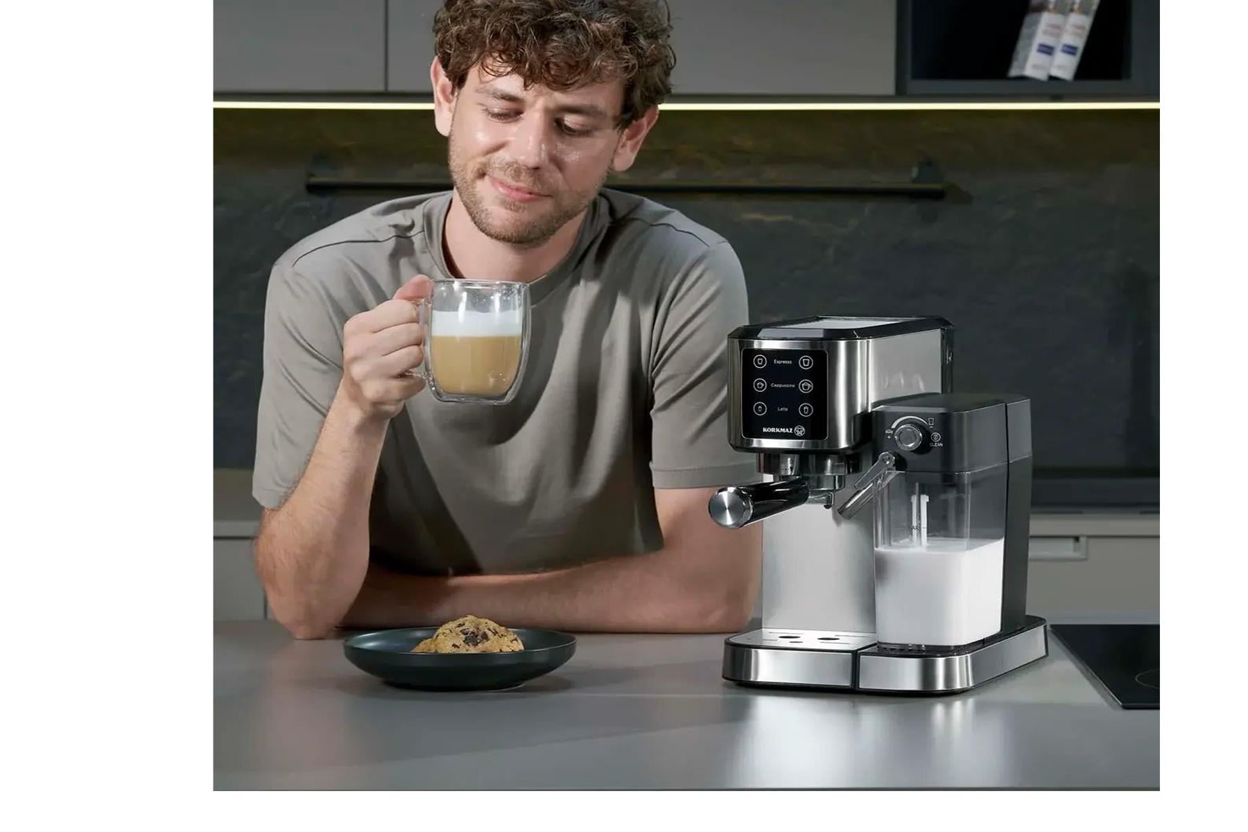 KORKMAZ A982 JAVA PLUS SUT HAZNELI ESPRESSO KAHVE MAKINASI