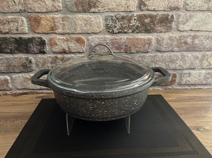 OZKENT 576 GRANIT DAMLA DOKUM KISA TENCERE 28 CM