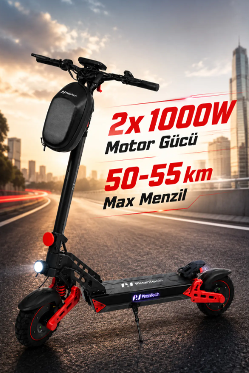 PIRANTECH D2PRO MAX KIRMIZI (İ.M.) ELEKKTRIKLI SCOOTER