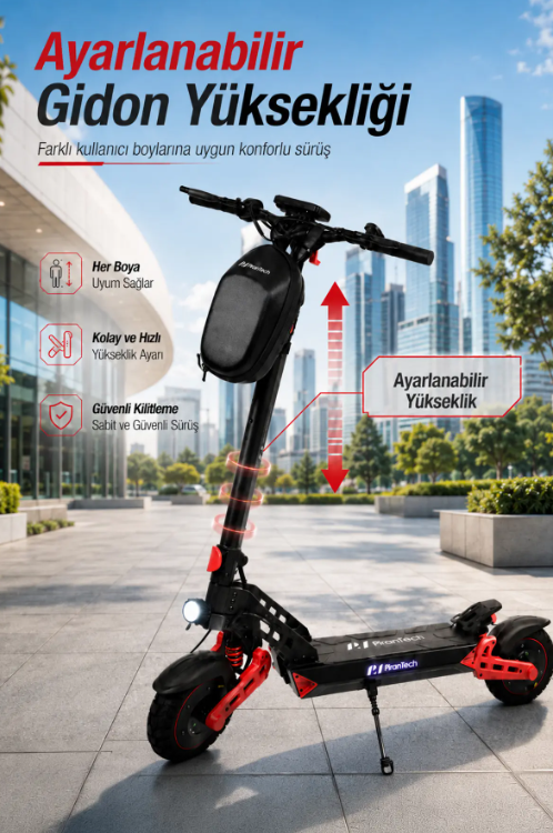PIRANTECH D2PRO MAX KIRMIZI (İ.M.) ELEKKTRIKLI SCOOTER