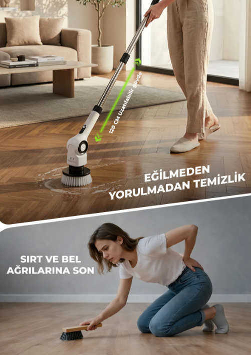 PIRANTECH EF-17 BEYAZ SARJLI TEMIZLIK FIRCASI
