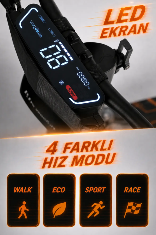 PIRANTECH F1 (İ.M.)TURUNCU ELEKKTRIKLI SCOOTER 1000W