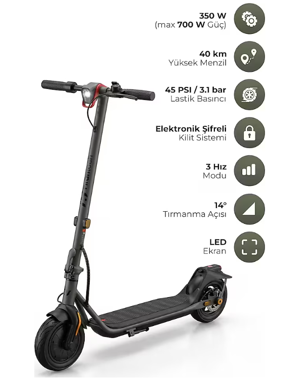 PIRANTECH JB545 YESIL ELEKTRIKLI SCOOTER 350W MOTOR 25KM/S