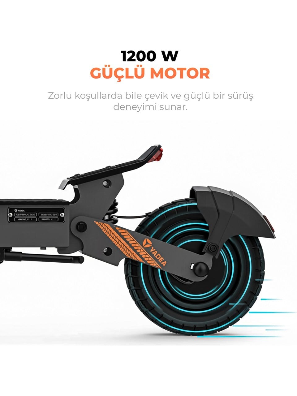 PIRANTECH YADEA G10 SIYAH ELEKTRIKLI SCOOTER 800W-1200W GUC
