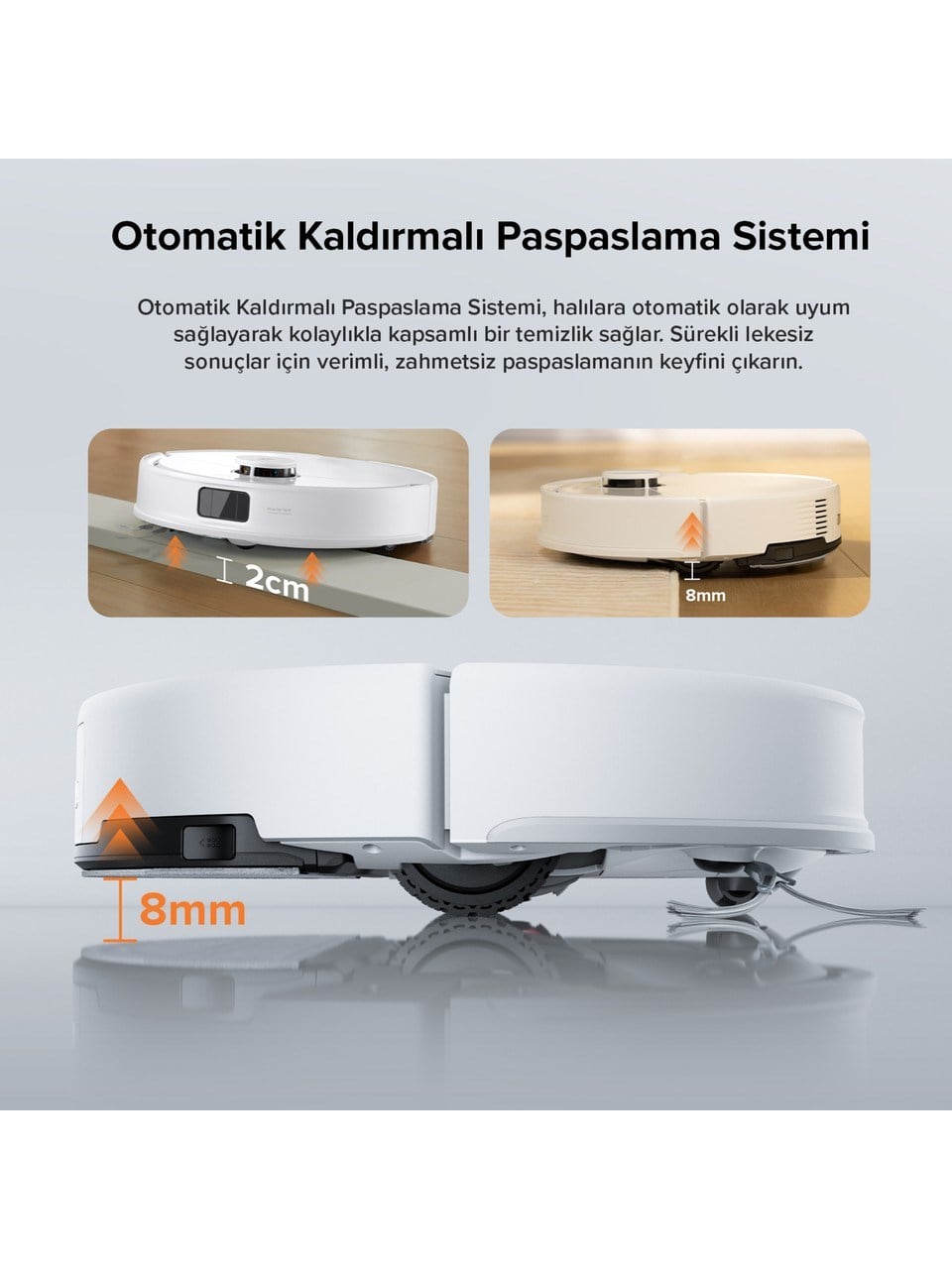 ROBOROCK VACUUM CLEANER Q8 MAX PRO ROBOT SUPURGE BEYAZ
