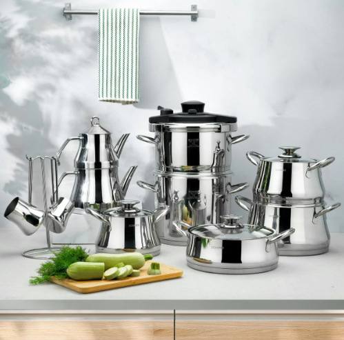 SCHAFER INX01 708 CALDRON CELIK CEYIZ SETI 18 PARCA - INOX