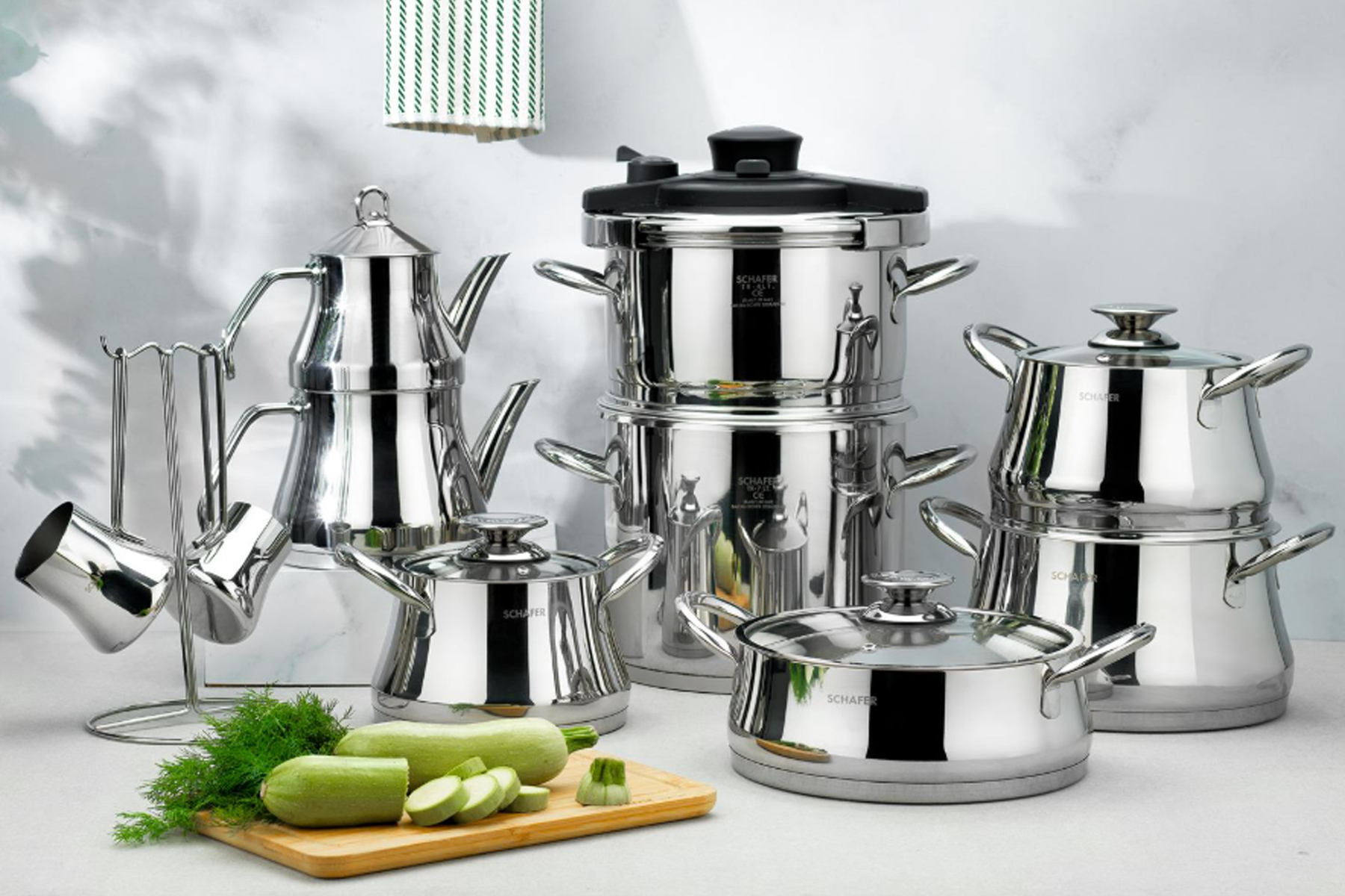 SCHAFER INX01 708 CALDRON CELIK CEYIZ SETI 18 PARCA - INOX
