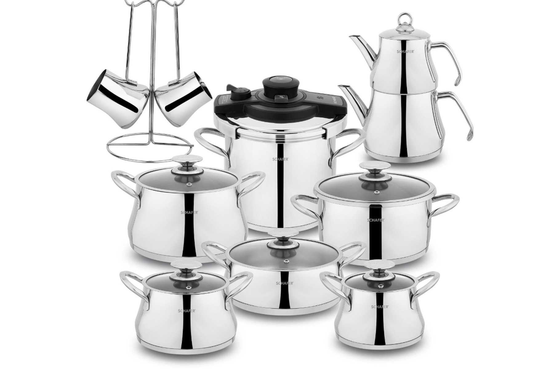 SCHAFER INX01 708 CALDRON CELIK CEYIZ SETI 18 PARCA - INOX