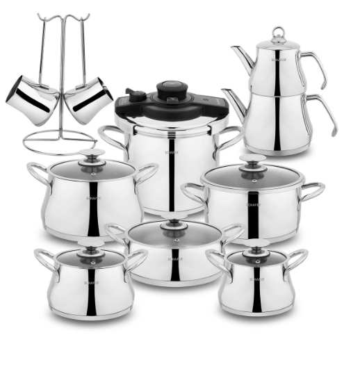 SCHAFER INX01 708 CALDRON CELIK CEYIZ SETI 18 PARCA - INOX