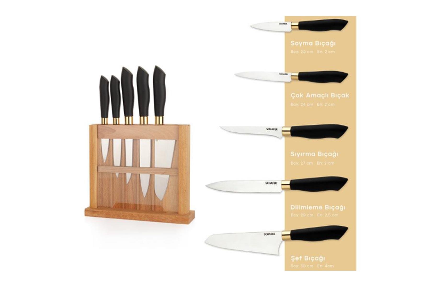 SCHAFER KAH01 705 SEVERE STANDLI 6 PARCA BICAK SETI