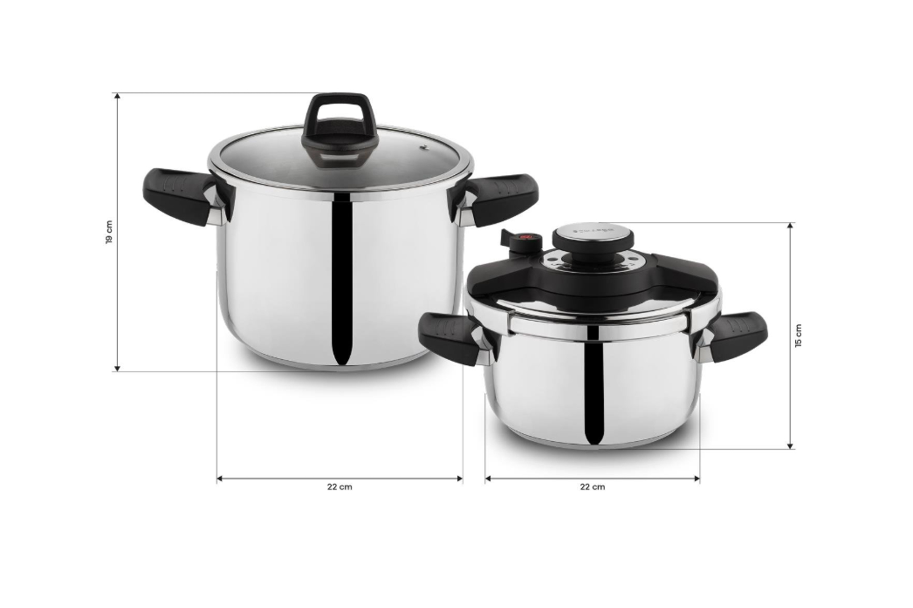 SCHAFER SIY01 570 COMPACT 4 PARCA DUDUKLU TENCERE SETI 4+6.5LT SIYAH