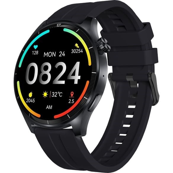 THULL TW1-01 BLACK CASE SMART WATCH+GREY SLIKON KORDON