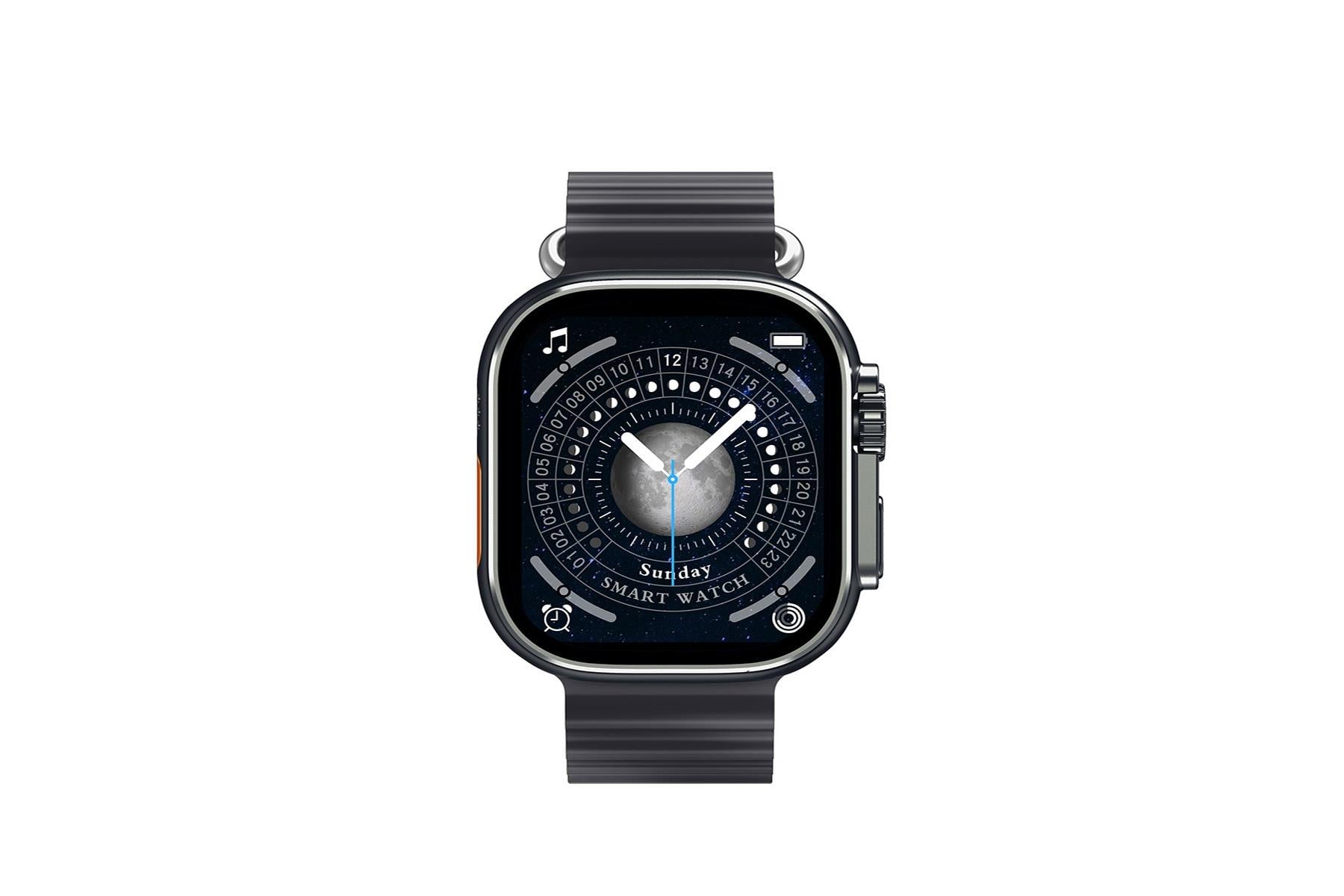 THULL TW2-01 BLACK CASE SMART WATCH+ORANGE SLIKON KORDON