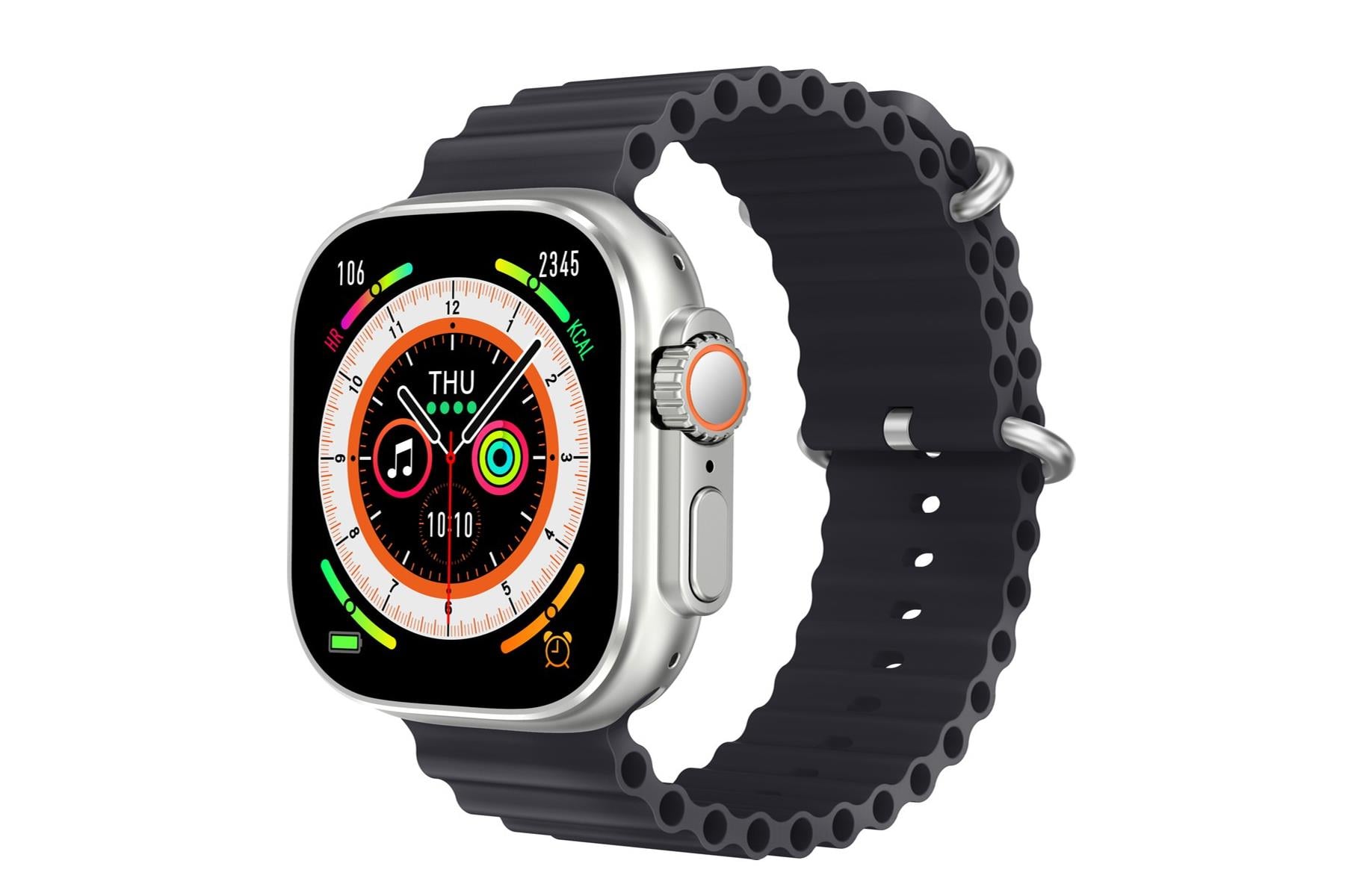 THULL TW2-01 BLACK CASE SMART WATCH+ORANGE SLIKON KORDON