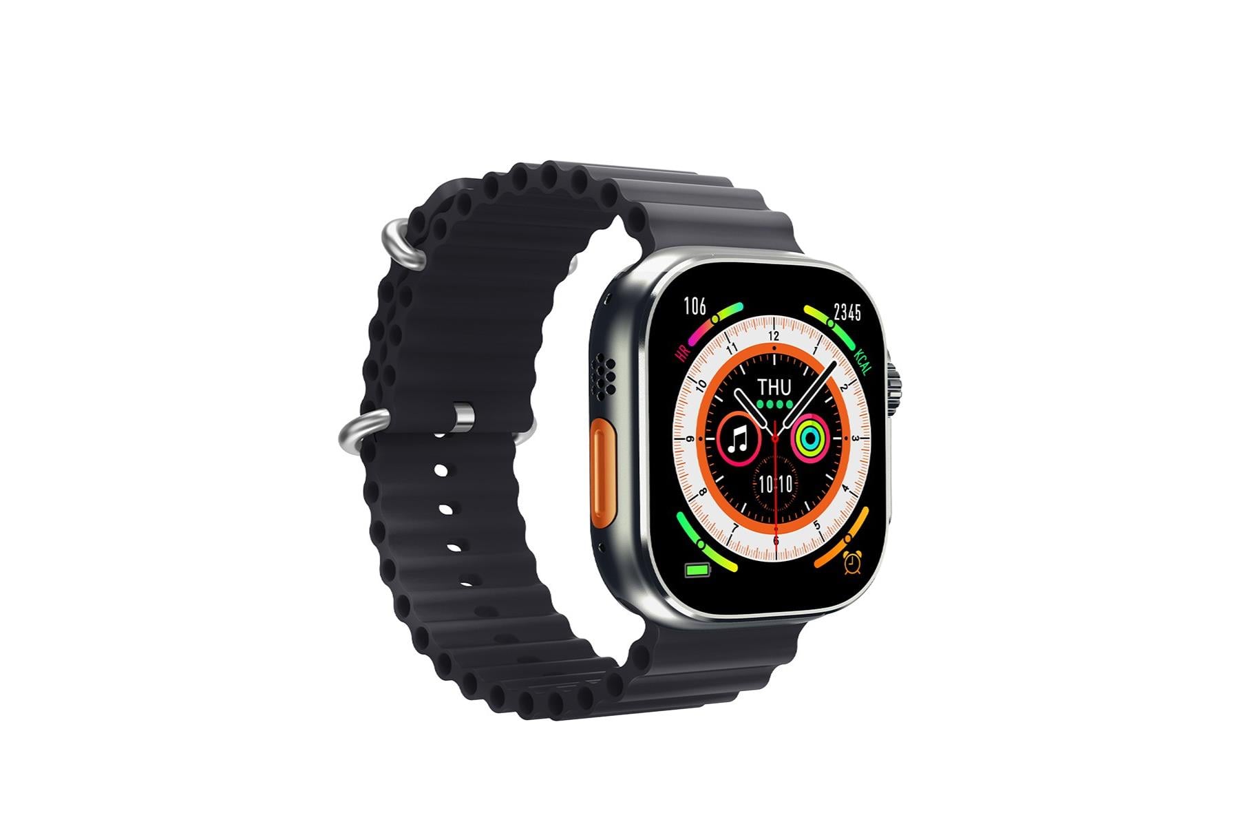THULL TW2-01 BLACK CASE SMART WATCH+ORANGE SLIKON KORDON