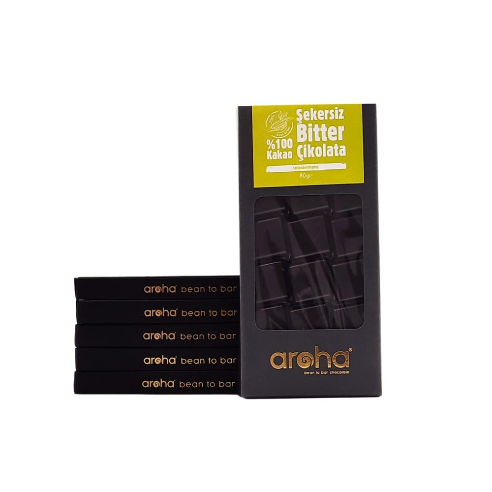 Aroha %100 Bitter Çikolata 90gr x 6 Adet