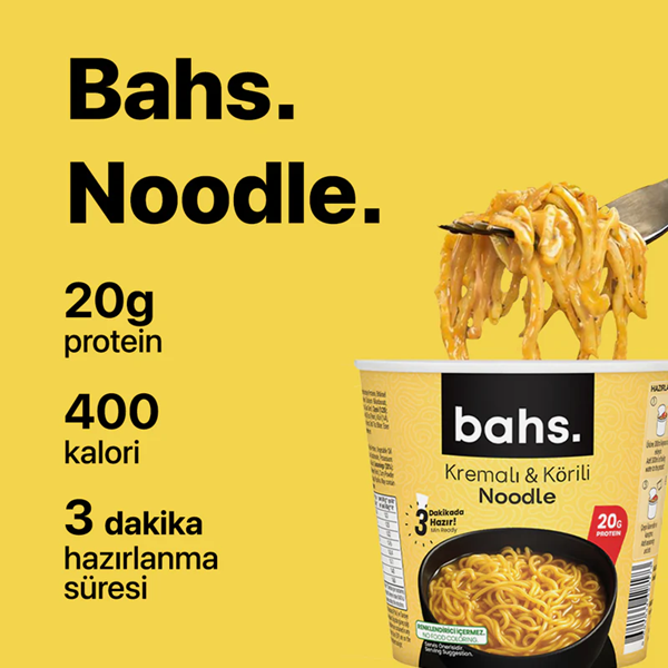 Bahs Proteinli Noodle Köri ve Kremalı 100gr