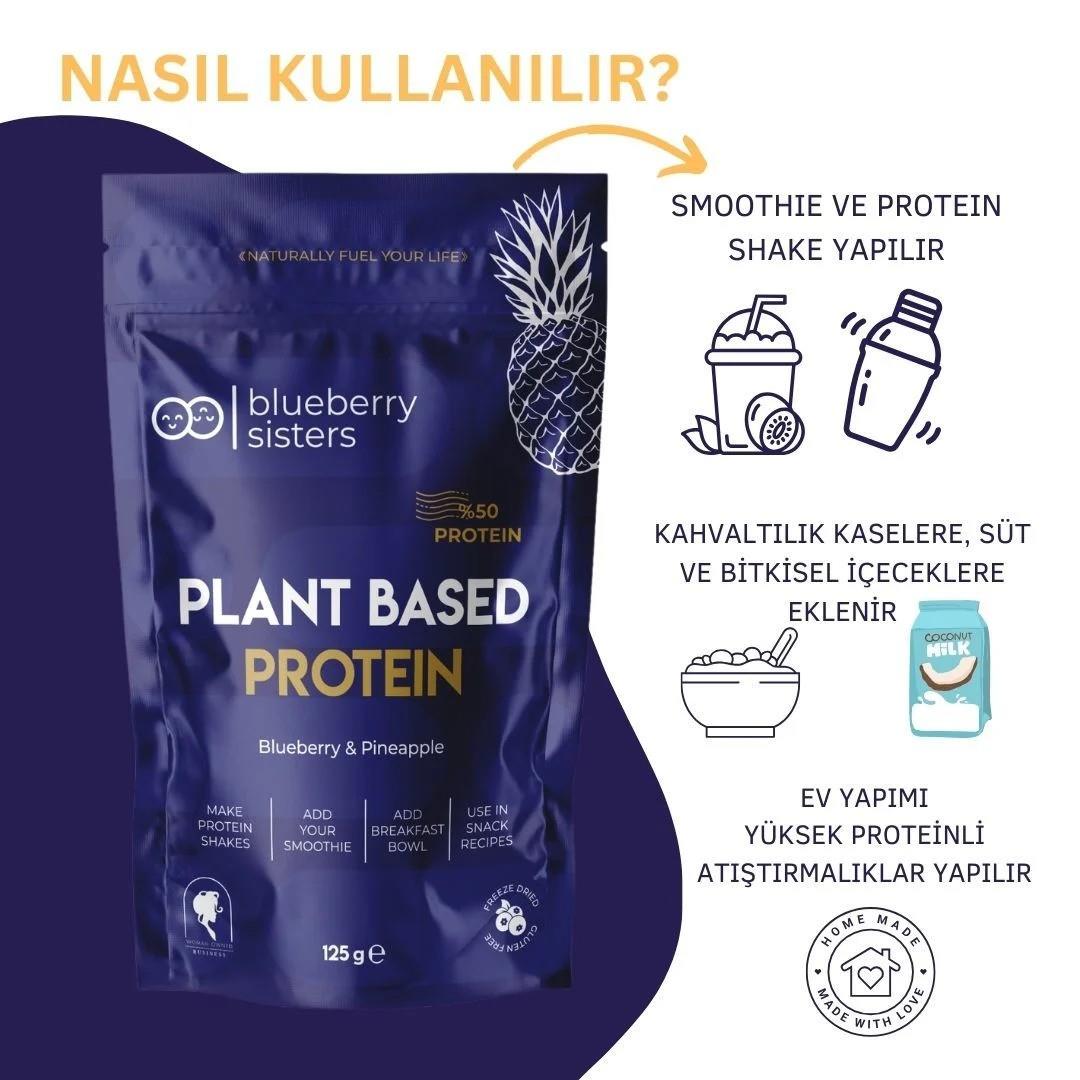 Blueberry Sisters Yabanmersini Ananaslı Bitkisel Protein 250 gr