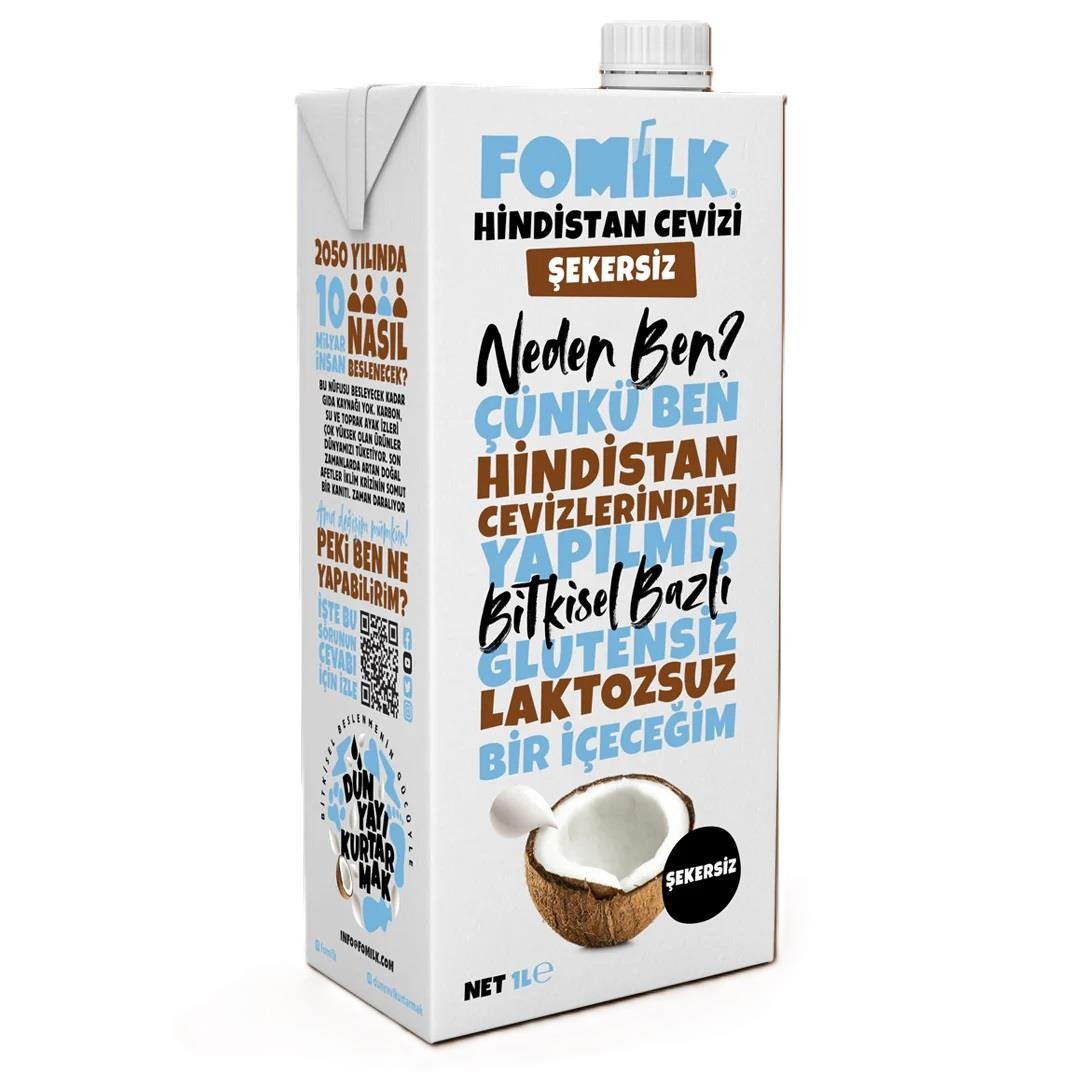 Fomilk Şekersiz Hindistan Cevizi Sütü 1lt