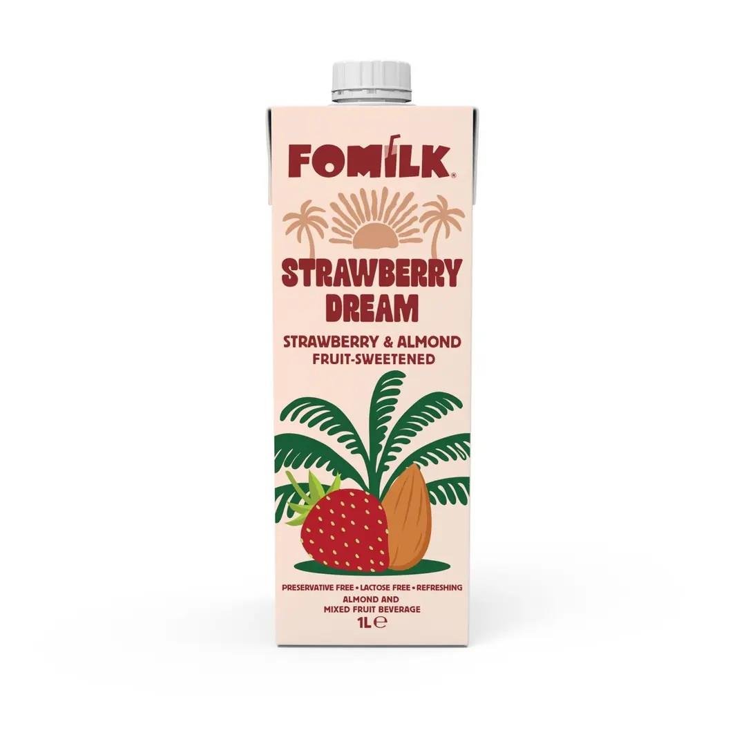 Fomilk Strawberry Dream - Çilek ve Badem Sütlü İçecek 1lt
