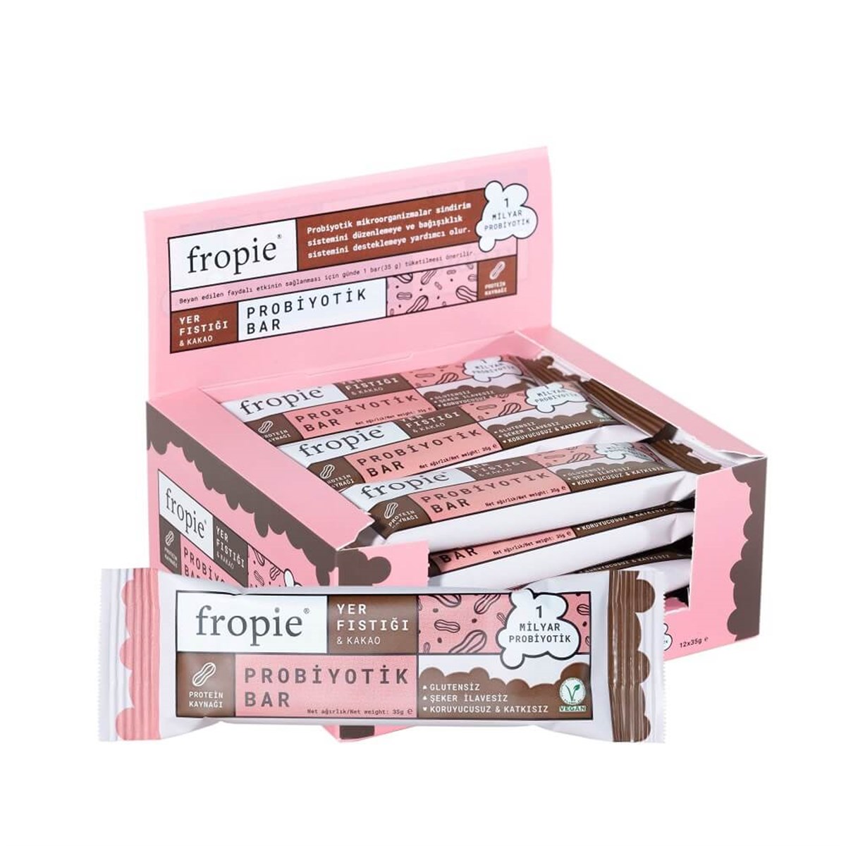 Yerfıstığı ve Kakaolu Probiyotik Bar 35gr X 12 Adet