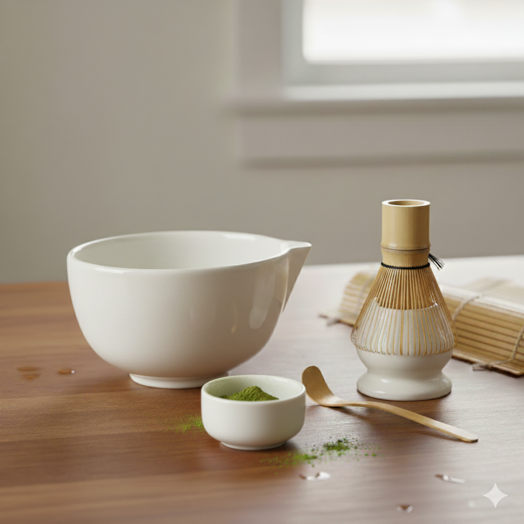Gree Era Stoneware Matcha Kasesi -  Beyaz