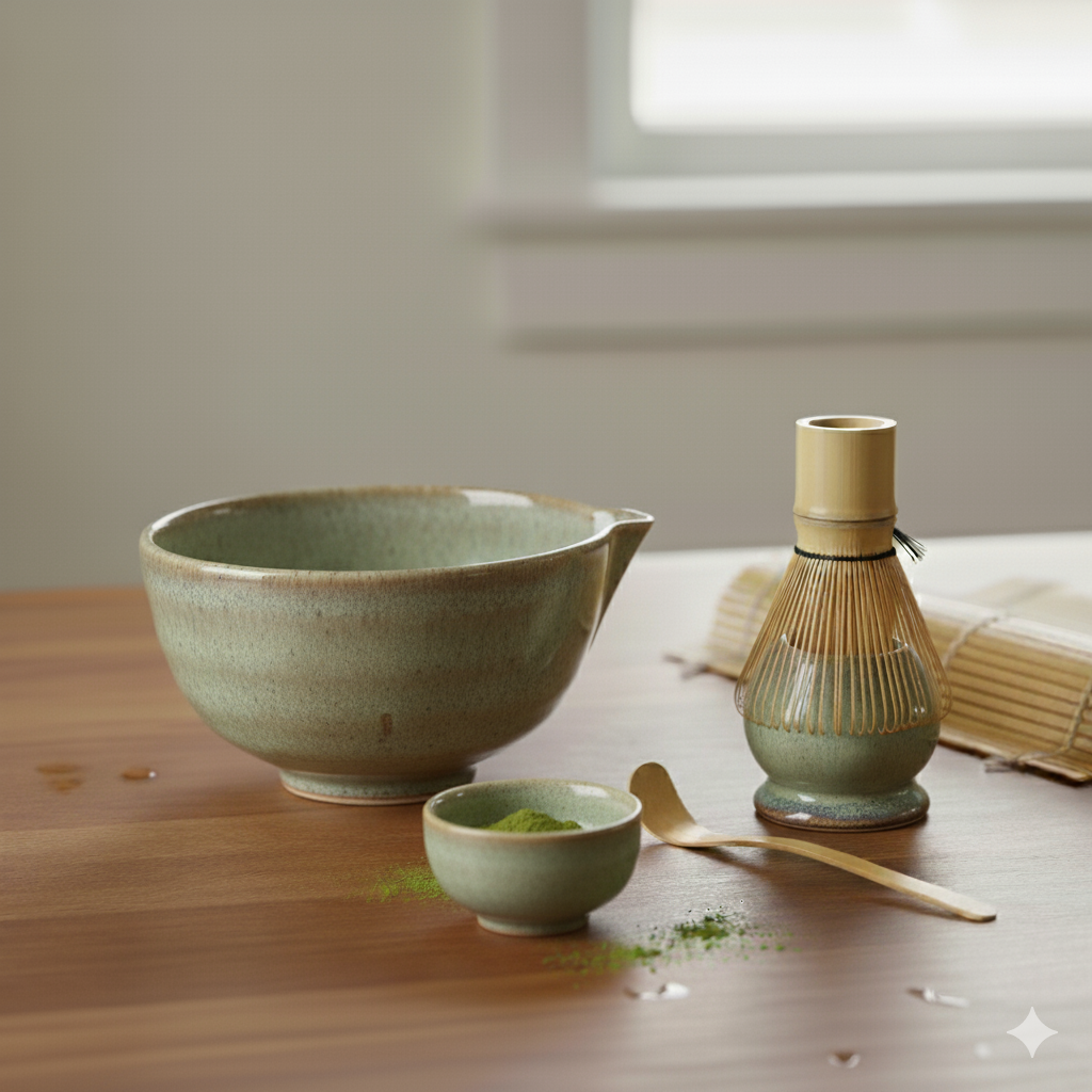 Gree Era Stoneware Matcha Kasesi -  Yeşili