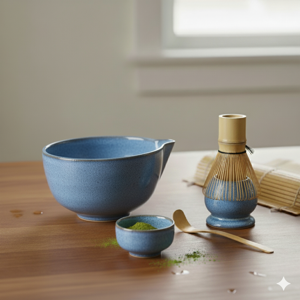 Gree Era Stoneware Matcha Whisk Tutucu -  Mavi