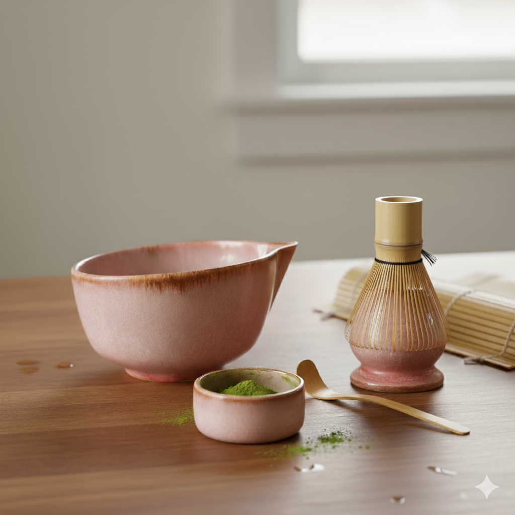 Gree Era Stoneware Matcha Whisk Tutucu -  Pembe