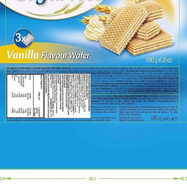 Gullon Vanilya Aromalı Krema Dolgulu Şekersiz Gofret 180gr