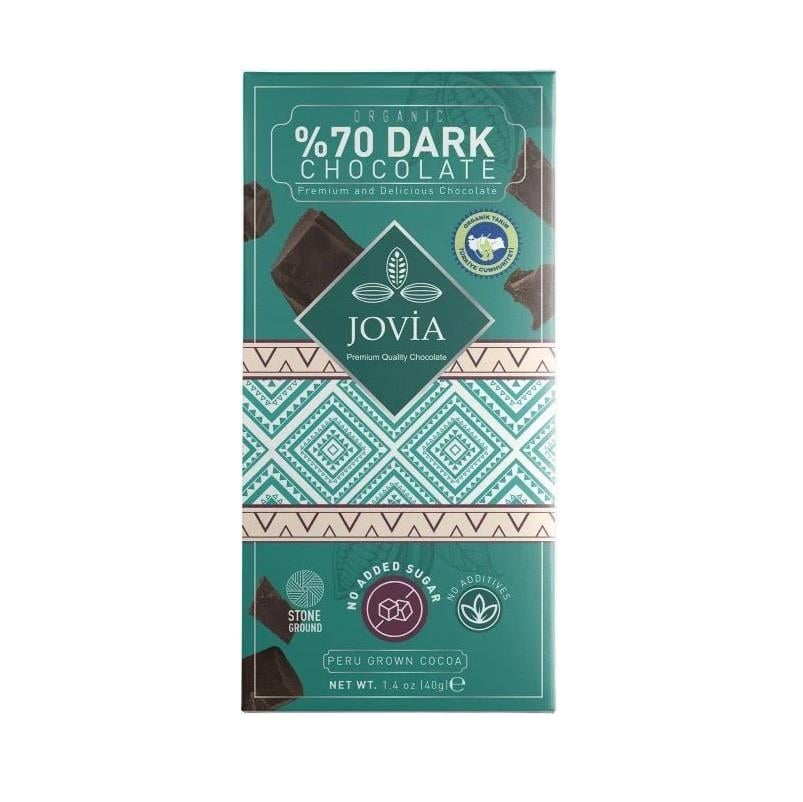 Jovia Organik Şekersiz %70 Bitter Çikolata 40gr