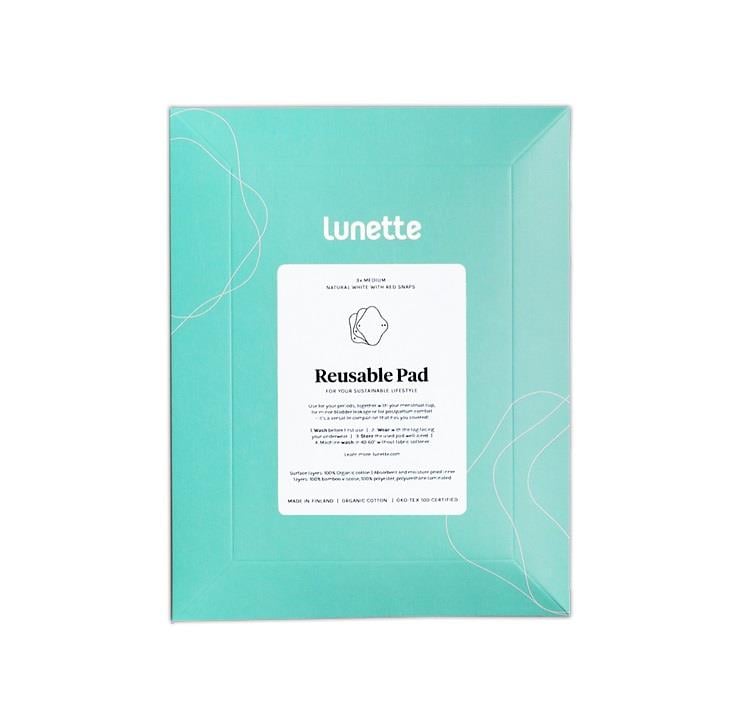 Lunette 3'lü Yıkanabilir Ped Seti - Siyah